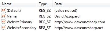 Registry Key Values